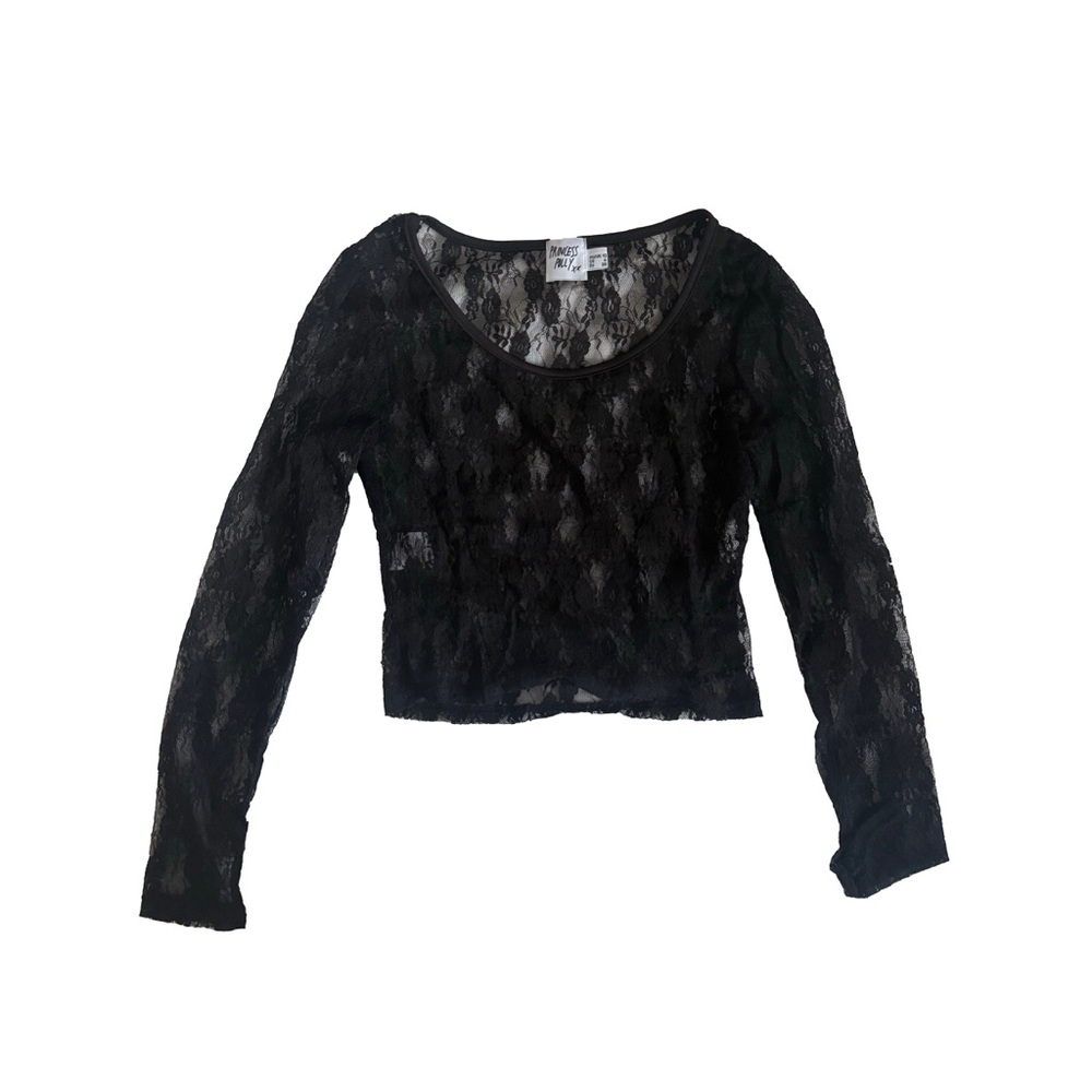 Black Lace Long Sleeve Top